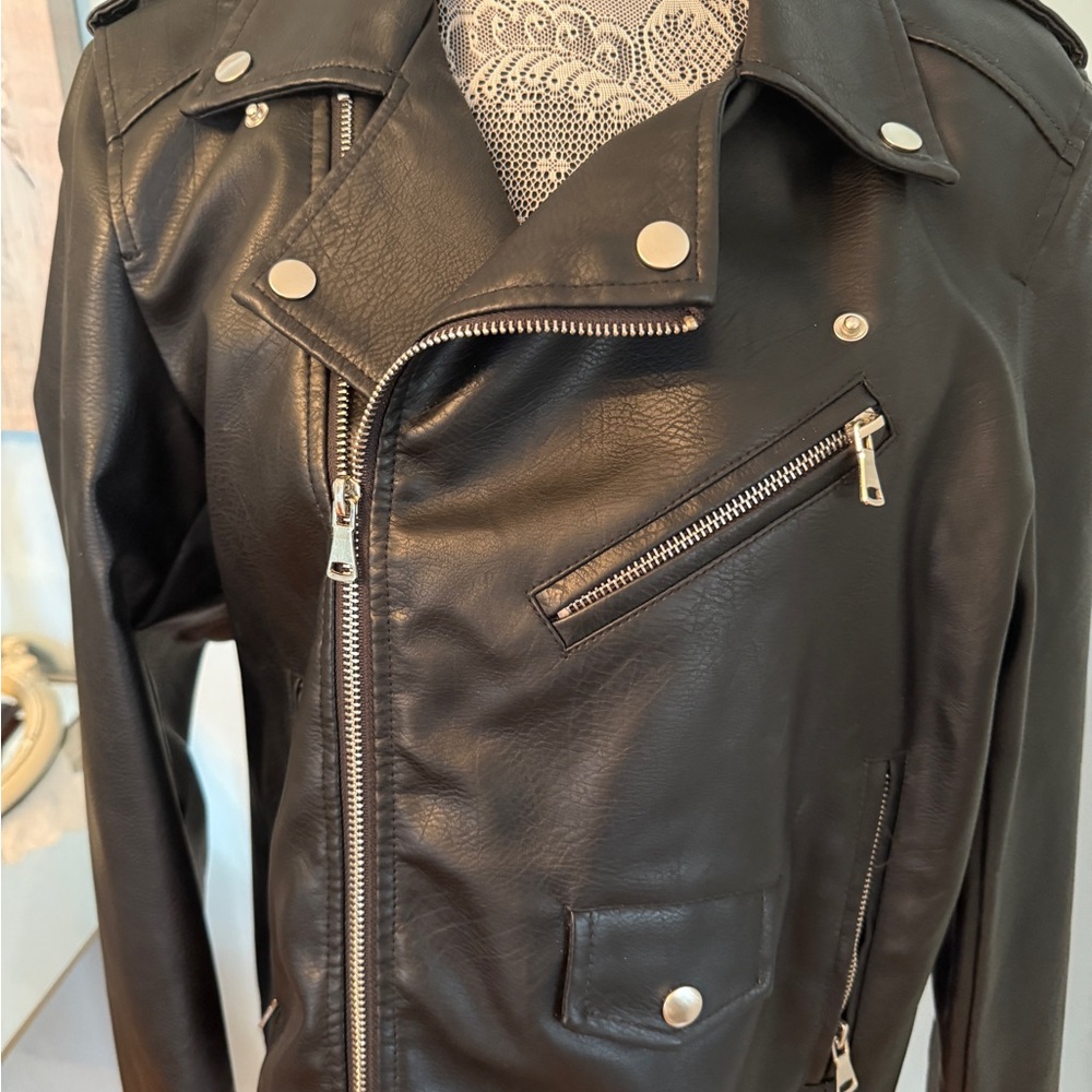 Black Leather Biker Jacket